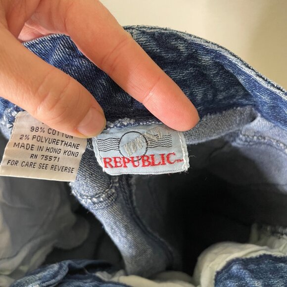 Vintage Denim Republic High Waisted Jeans Tapered Leg Braided Side New - Picture 7 of 12